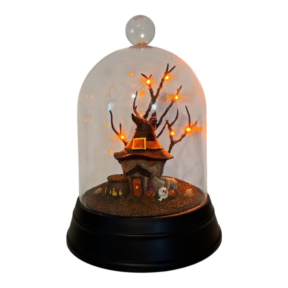 Halloween Haunted House Cloche Light Up Tree Cauldron Witch Hat Tombstone *READ*